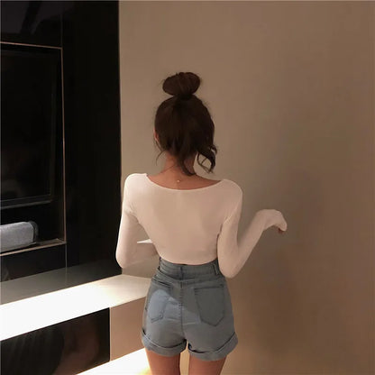 Retro Chic High Waist Denim Short