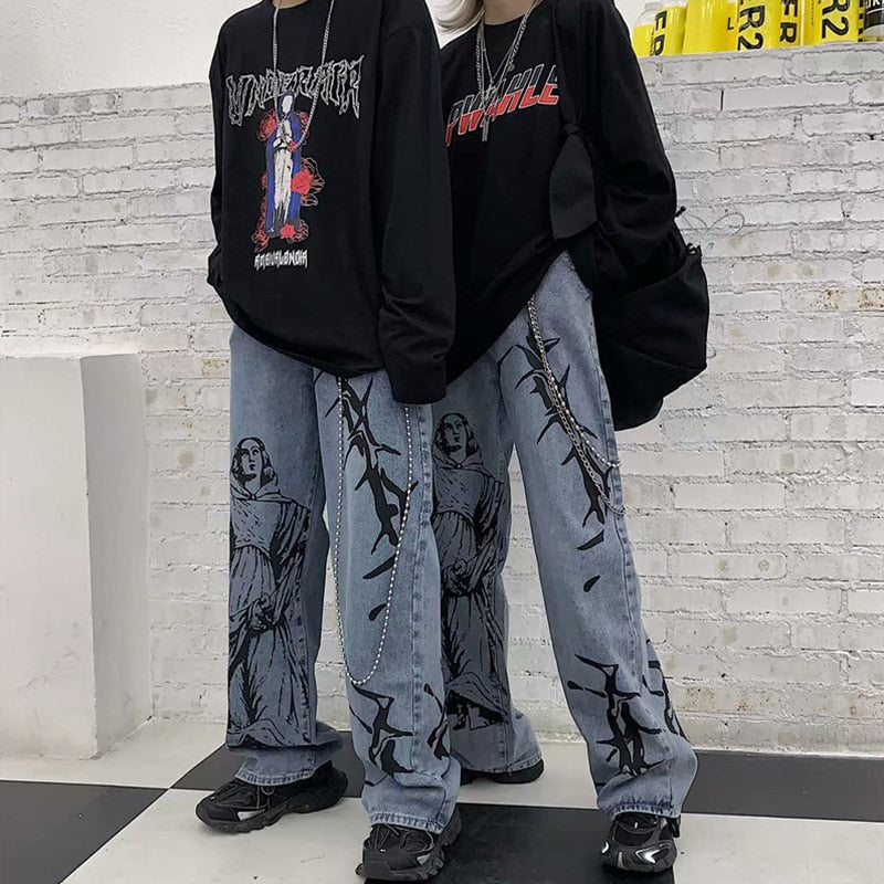 Baggy Wide Leg Denim Jeans
