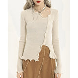 Grunge Irregular Split Knitted Sweater