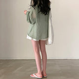 Hollow Out Lazy Style Wide Sleeves Shirt