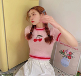 Pink Cherry Crop Sweater