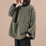 Women Cozy Wool Thicken Turtleneck Sweatshirt