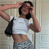 Y2K Abstract Cropped Top
