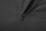 Solid Turtleneck Long Sleeves Crop Top