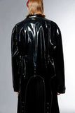 Retro Black Stylish Patent Leather Jacket