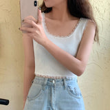 Trim Solid Camisole Crop Top