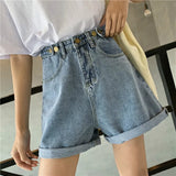 Women Styilsh Elegant Button Denim Short