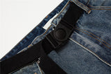 Baggy Belt Mid-waist Denim Pants