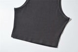 High Neck Sleeveless Crop Top