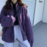 Women's Zip Up Solid Sweatshirt
