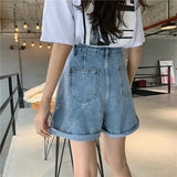Women Styilsh Elegant Button Denim Short