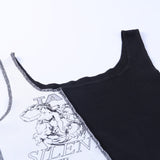 Patchwork Color Block Crop Tank Top