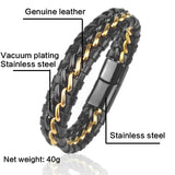 Leather Chain Magnetic Clasp Bracelet