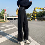 Denim Vintage Solid High Waist Jeans