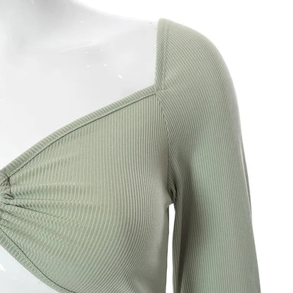 Drop Shoulder Heart Crop Top