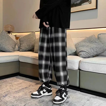 Retro Plaid Loose Fit Pants