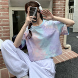 Tie-Dye Colorful Oversized Crop Top