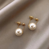 Elegant Small Pearl Pendant Dangle Earring