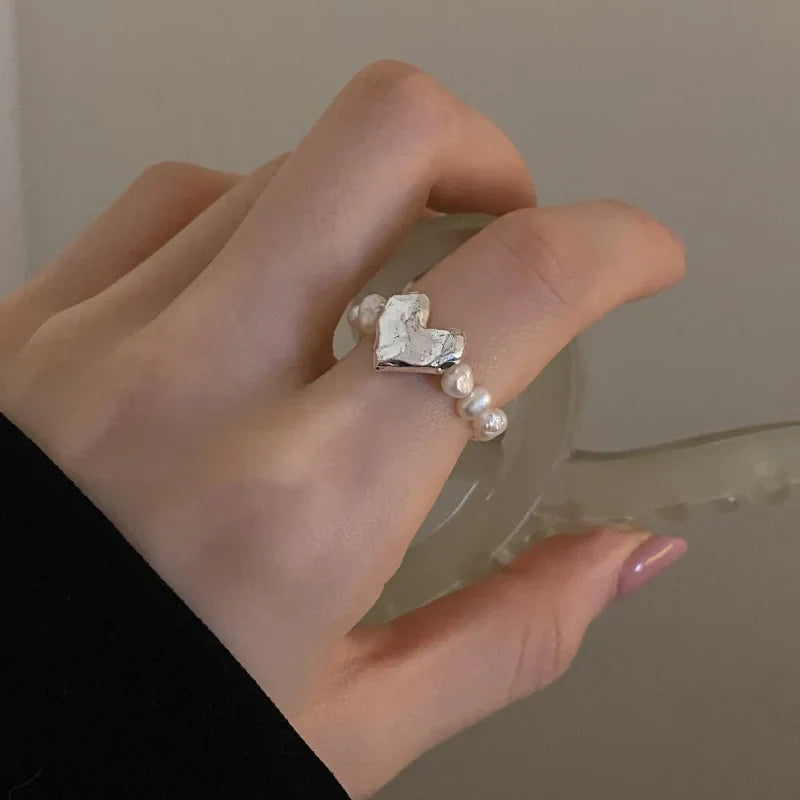 Heart Stone Beaded Ring