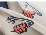 Heart Letter Print Varsity Jacket