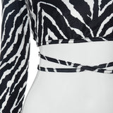 Long Sleeves Leopard Backless Slim Crop Top