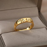 Gold Plated Face Stainless Steel Ring