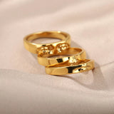 Gold Plated Face Stainless Steel Ring