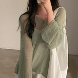 Hollow Out Lazy Style Wide Sleeves Shirt