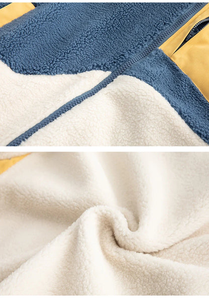 Furry Fleece Patchwork Jacket