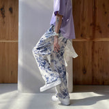 Floral Pattern Mid-waist Pants