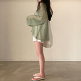 Hollow Out Lazy Style Wide Sleeves Shirt