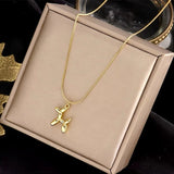 Golden Cute Balloon Dog Pendant Necklace