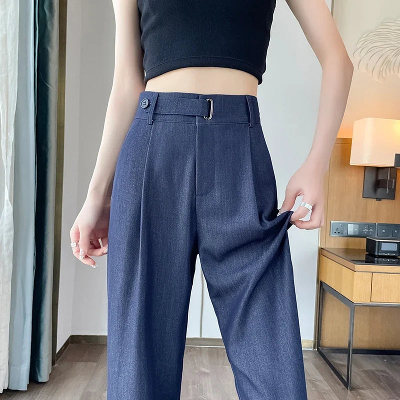 High Waist Straight Pants