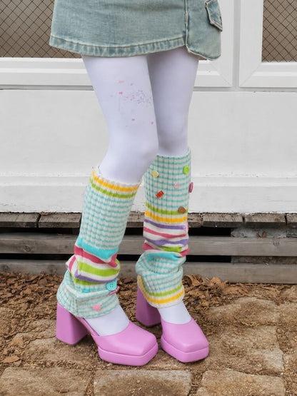 Kawaii Button Leg Warmers