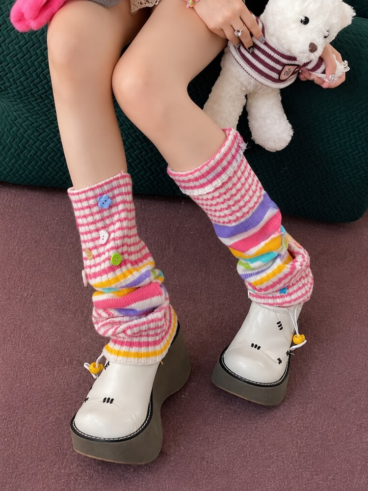 Kawaii Button Leg Warmers
