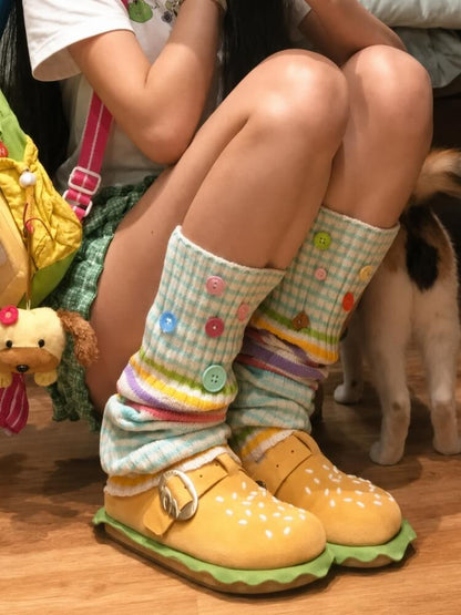 Kawaii Button Leg Warmers