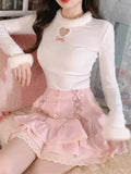 Ruffled Lace Mini Skirt