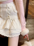 Ruffled Lace Mini Skirt