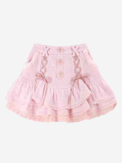 Ruffled Lace Mini Skirt
