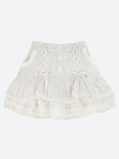Kawaii Ruffled Layered Lace Mini Skirt