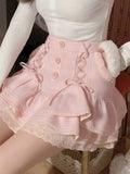 Ruffled Lace Mini Skirt