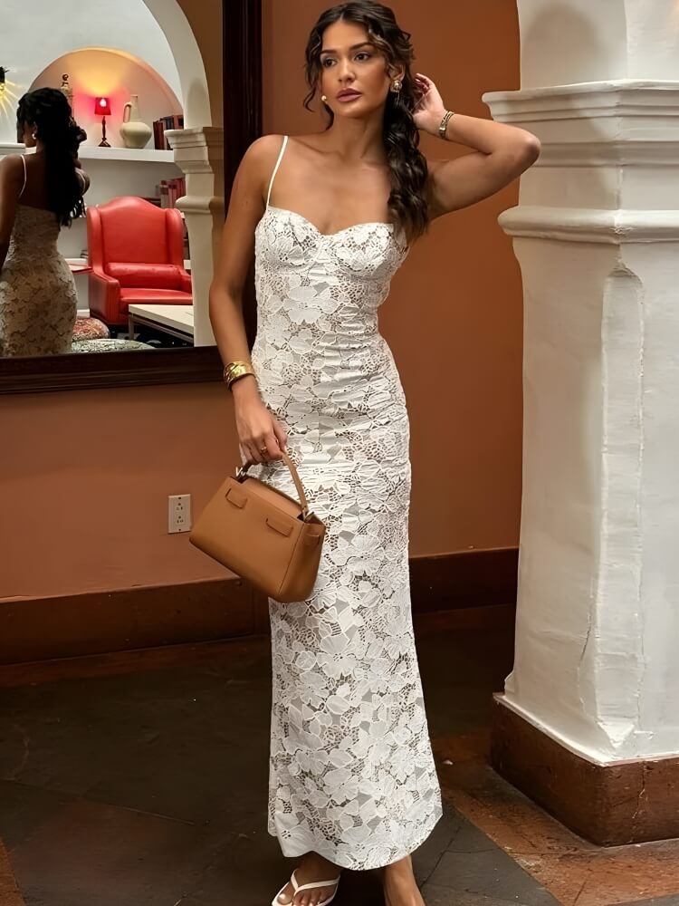 Lace Bodycon Midi Dress