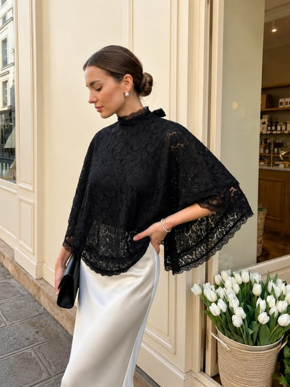 Lace Cape Blouse