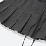 Premium Lace Trim Pleated Mini Skirt for Stylish Outfits