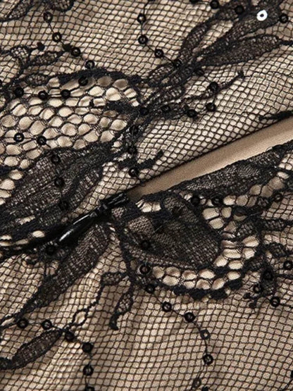 Lace Tulle Maxi Dress