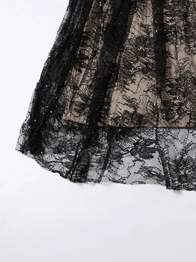 Lace Tulle Maxi Dress