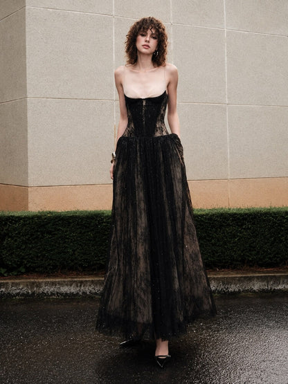 Lace Tulle Maxi Dress