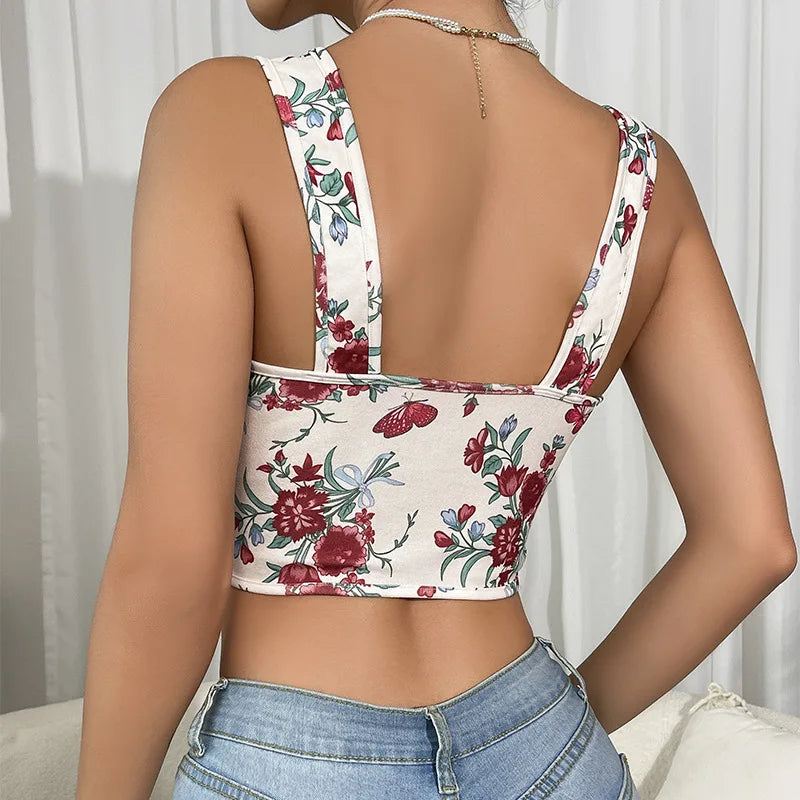 Lace-Up Corset Crop Top