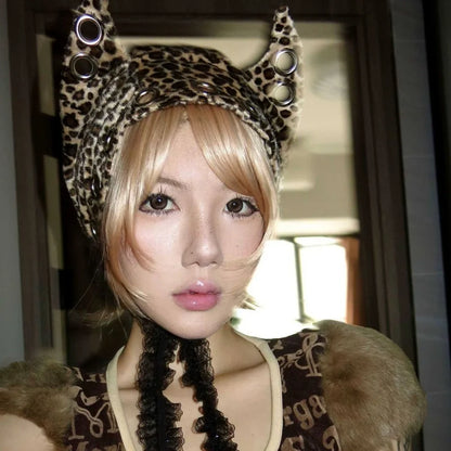 Leopard Cat Ear Beanie