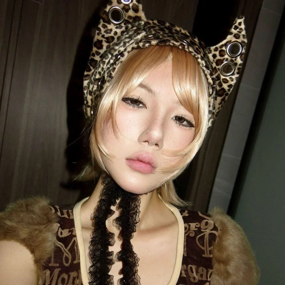 Leopard Cat Ear Beanie